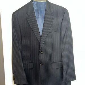 Ralph Lauren Men's Navy Pinstripe Two-Button Suit Jacket with pants 30w 32L